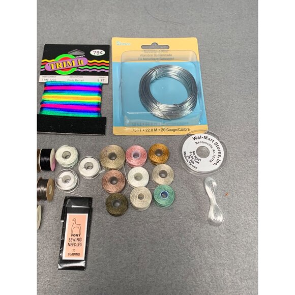 Jewelry Making Supplies Bundle: Embroidery Floss Beading Wire Sewing Needles - Picture 7 of 9